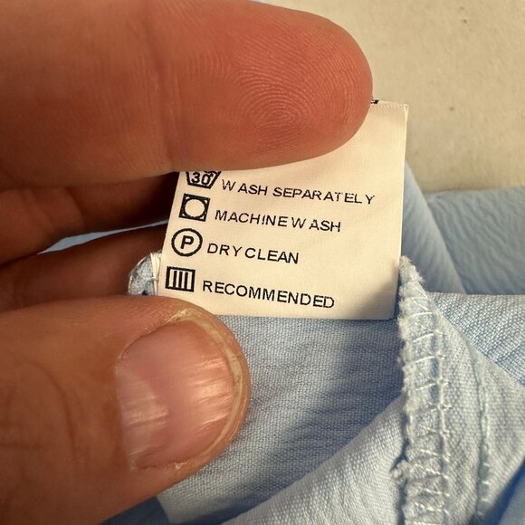 Hawalili Womens Sleeveless Light Blue Mandarin Collar Top XL Polyester Blend New - Picture 7 of 11